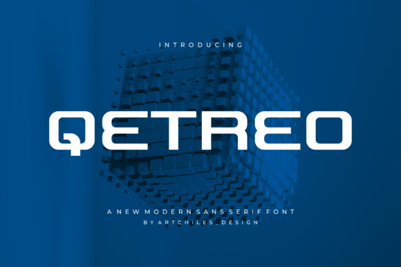Qetreo: A Modern Display Font for High-Tech Designs